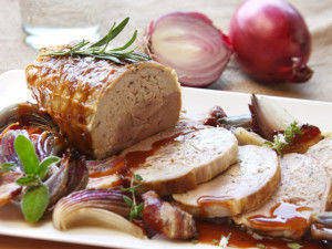 Arrosto di tacchino con cipolle