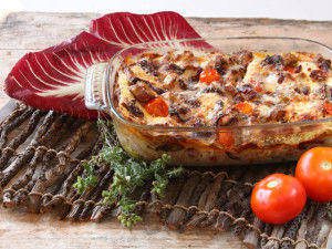 Lasagne con radicchio e salsiccia