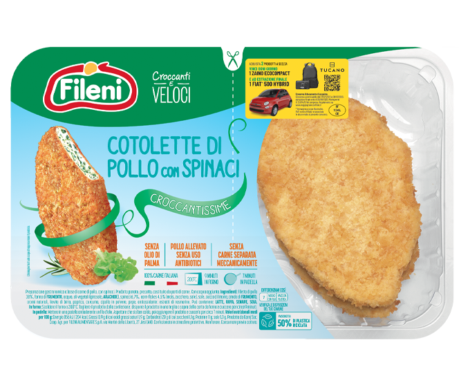 Cotolette di pollo con spinaci