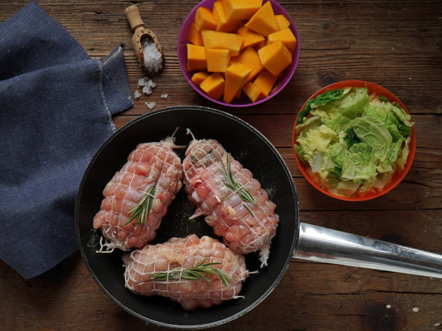 Ricetta Mini Rollé di pollo con verza e zucca - Step 2