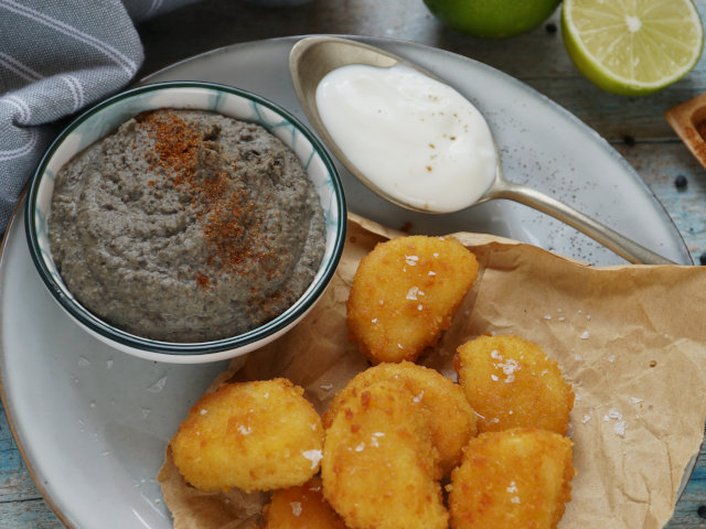 Ricetta Bocconcini di pollo con hummus di lenticchie nere - Step 4