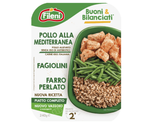 Pollo alla mediterranea con fagiolini e farro perlato