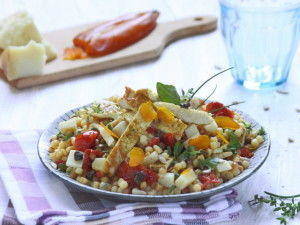 Fregola in insalata con tacchino aromatico