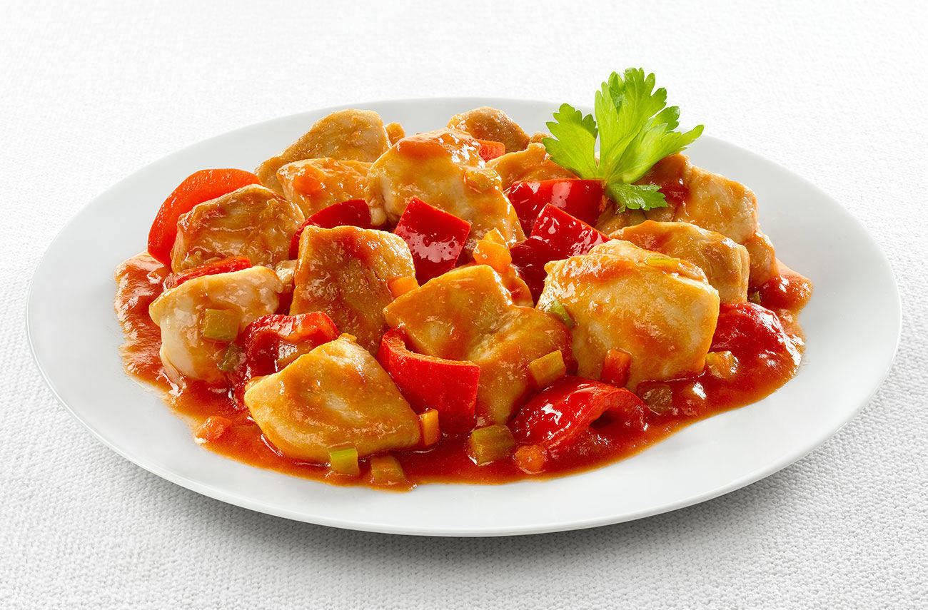 Bocconcini di pollo ai peperoni