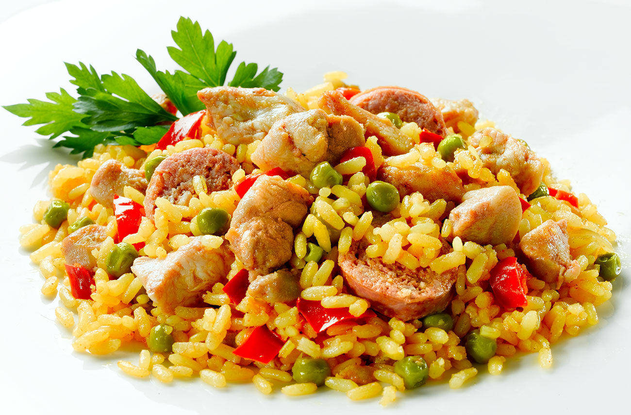 Paella con carne