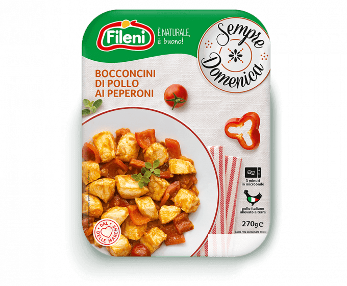 Bocconcini di pollo ai peperoni